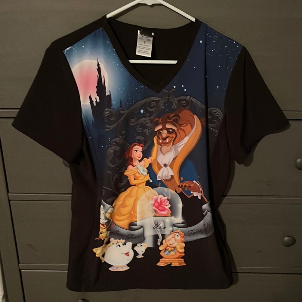 Disney Beauty and the Beast scrub top